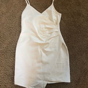 White bodycon mini dress